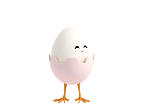 Cute 3D Cartoon Easter Egg Character - Powered by Adobe