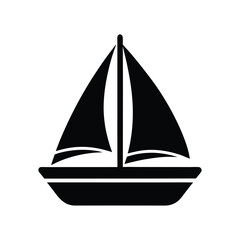 Sailboat Stencil Icon Vector Illustration