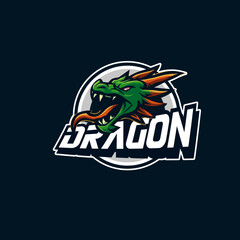 Vector illustration Dragon esport logo. Perfect for Infographics, Articles, Books, Flyers, Banners
