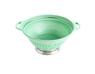 Mint green colander isolated on transparent background