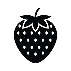 Strawberry Stencil Icon Vector Illustration