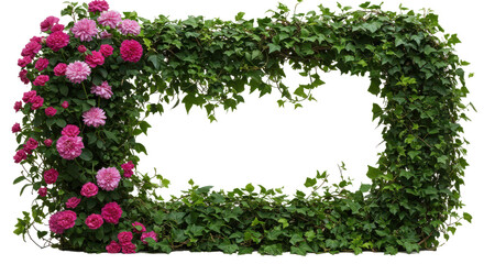 Ivy and rose arbor frames a black void