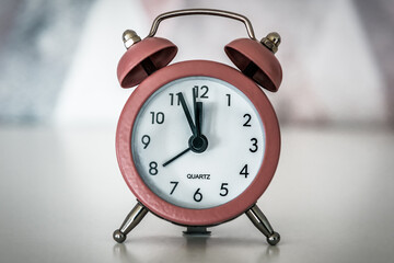Ringing twin bell vintage classic red alarm clock