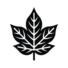 Winter Fall Leaf Stencil Icon Vector Illustration