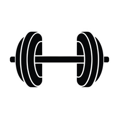 Barbell Stencil Icon Vector Illustration
