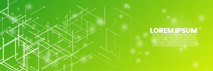 Bright digital network on a vibrant gradient background. tech lines