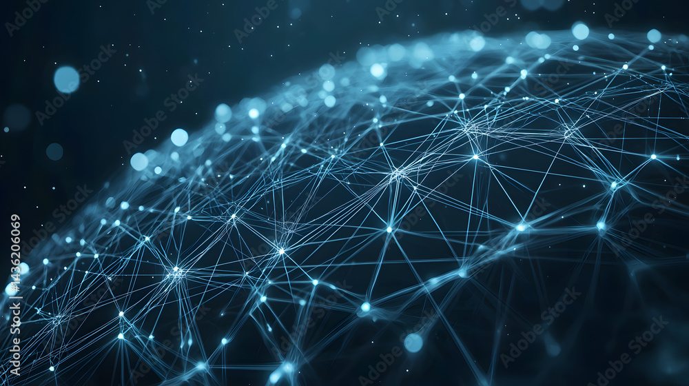 Poster sustainable tech concepts visualized in wallpaper style digital environment global network abstract 