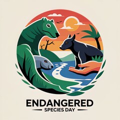 Obraz premium Protecting Wildlife Celebrating Endangered Species Day