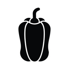 Bell Pepper Stencil Icon Vector Illustration
