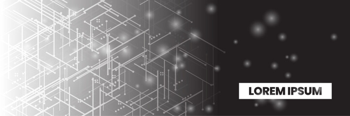 Fototapeta premium Bright digital network on a vibrant gradient background. tech lines