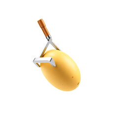 Potato being sliced with a cheese slicer