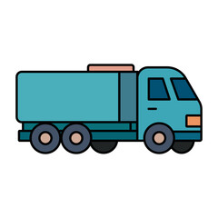 Illustration of a colorful bright truck on a white background