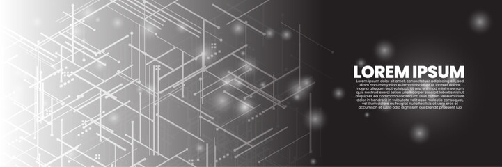 Fototapeta premium Bright digital network on a vibrant gradient background. tech lines