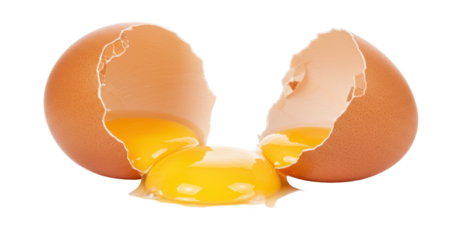 Shattered shell A raw egg bursts open yolk glistening against the void a culinary act frozen in time