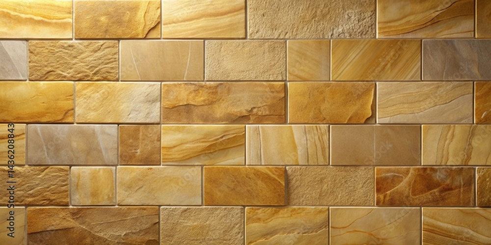Aufkleber warm-toned stone wall texture background featuring a variety of rectangular shapes and subtle color 