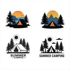 set of camping icons