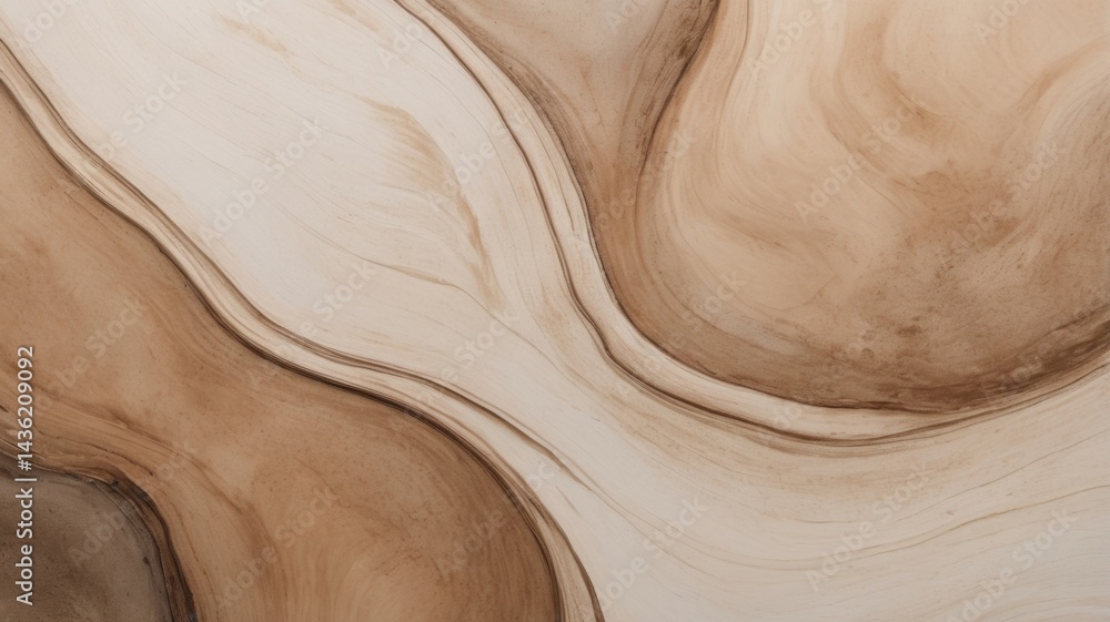 Fototapete a minimalist abstract design featuring soft, overlapping geometric shapes in earthy tones, creating 