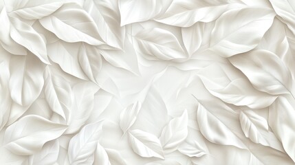 Obraz premium Elegant white leaf pattern