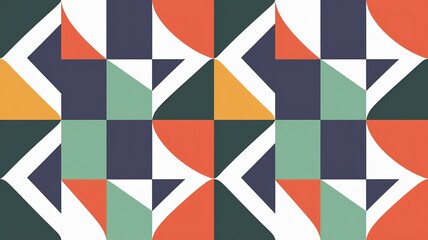 Obraz premium Geometric Harmony: A vibrant display of geometric shapes and colorful blocks creates a visually dynamic and balanced composition,perfect for design concepts.