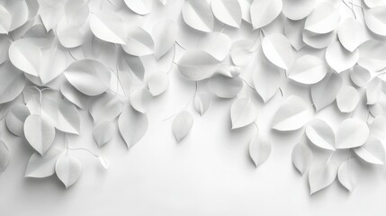 Elegant white paper leaves