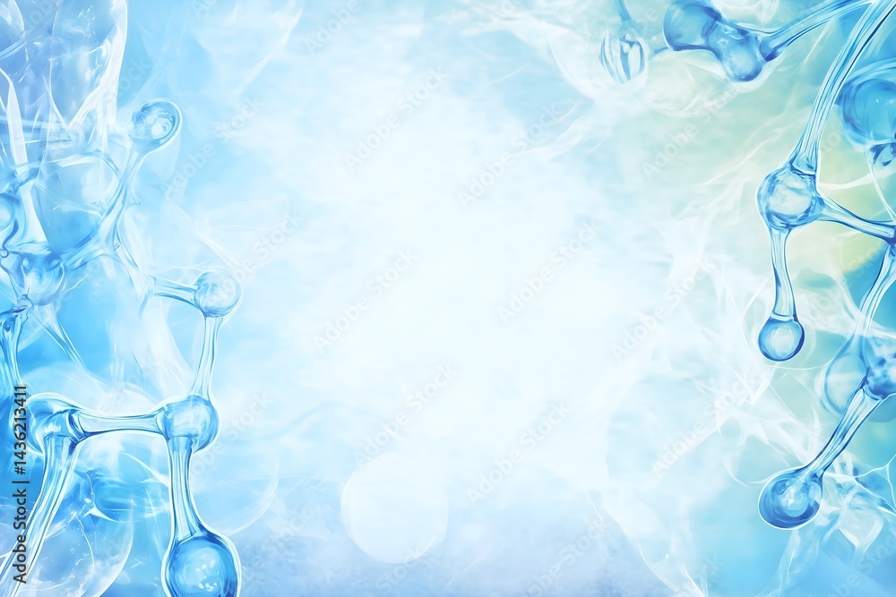Poster abstract scientific background with glowing molecular structures and network connections. a futurist