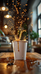 Naklejka premium cofee at night 
