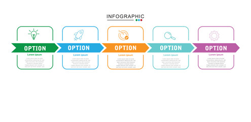 modern design template for infographics with 5 option or step vector illustration