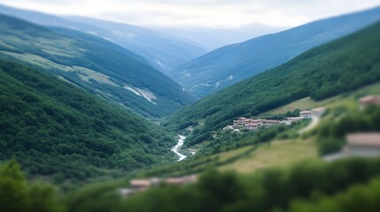 Serene River Flowing Through Lush Green Valley Landscape