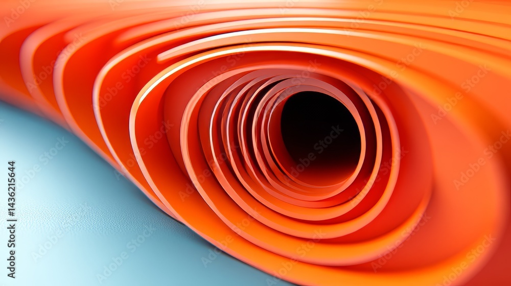 Poster swirling curves of orange: a mesmerizing abstract composition, where dynamic curves of vibrant orang