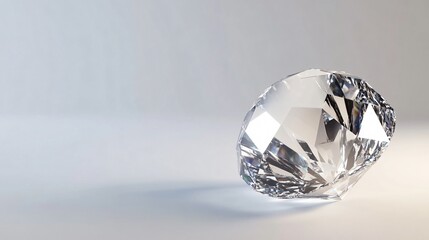 Shiny Diamond Isolated on White Background for Luxury Jewelry Concepts