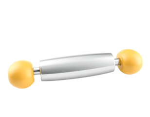 3D Render of a Shiny Silver and Gold Body Piercing Barbell