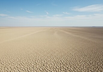 乾いた大地 広がる水平線 淡い光