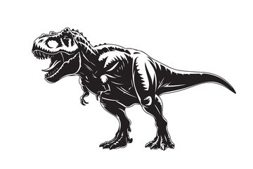 Roaring Tyrannosaurus Rex Vector – Aggressive Dinosaur Artwork