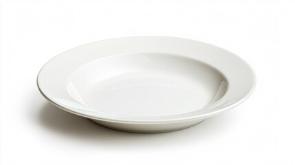 Empty Ceramic Round Plate Isolated on White Background for Food Photography