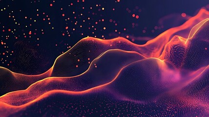 red and blue background, Glowing Particle Waves for Abstract Background, Futuristic Black Technology Design
