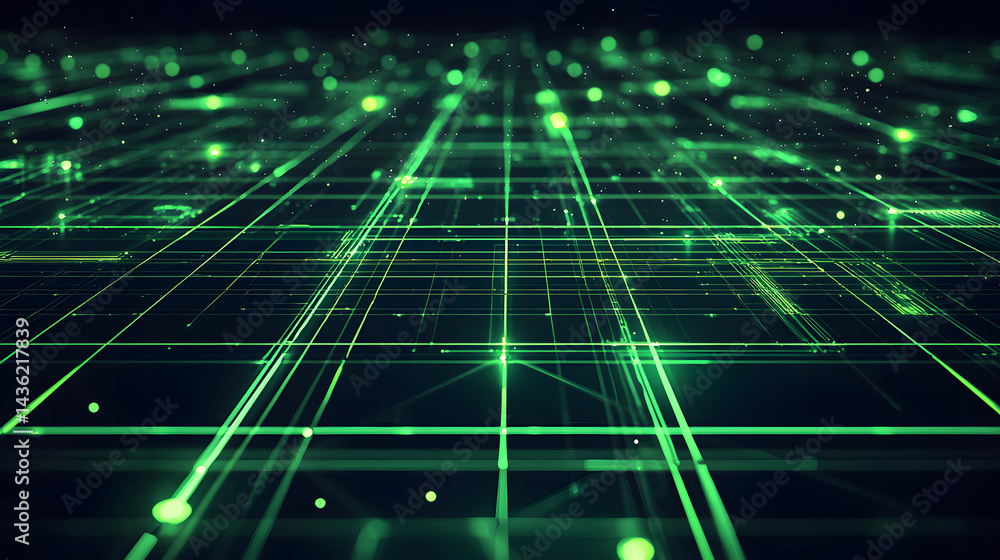 Aufkleber glowing data flow visualization digital environment abstract concept art technology realm futuristic