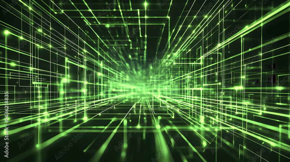 Poster dynamic abstract data flow visualization digital space graphic design high-tech environment futurist