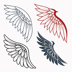 Vector Wings: Red, Blue.
