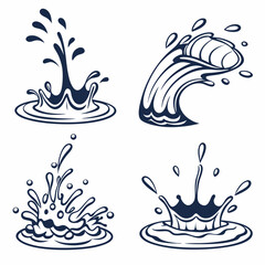Water Splashes & Waves: Vector Illustrations - Nautical.
