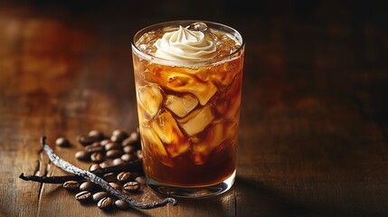 Indulgent Iced Cappuccino Topped with Whipped Cream