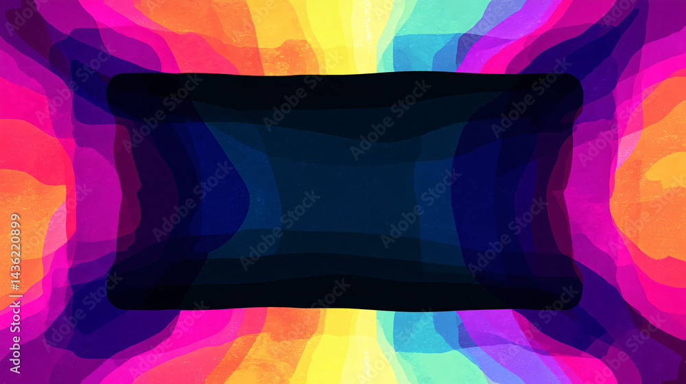 Aufkleber retro pop-style colorful frame with png transparency
