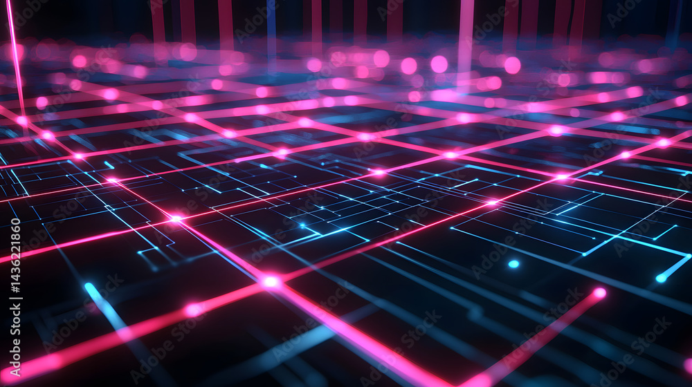Poster Dynamic data flow visualization digital realm graphic design high-tech environment abstract concept