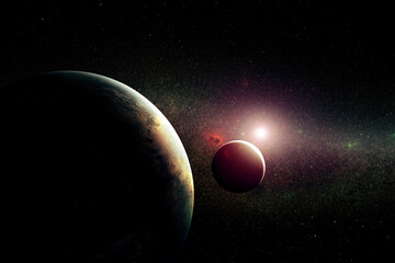 Planets in space