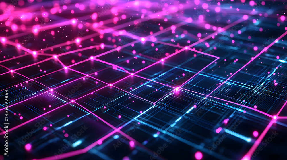 Poster Dynamic data flow visualization abstract concept digital environment glowing lines technology artistic representation