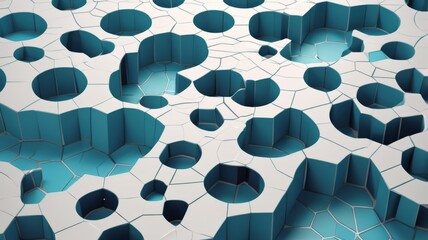 A vibrant and colorful abstract Voronoi diagram pattern, generate AI