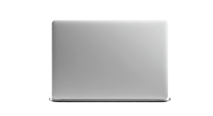 Sleek laptop silver sheen isolated on black a tech whisper