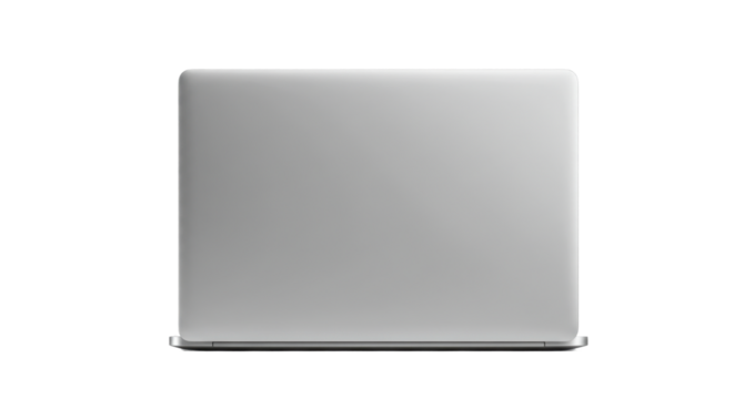 Sleek laptop silver sheen isolated on black a tech whisper