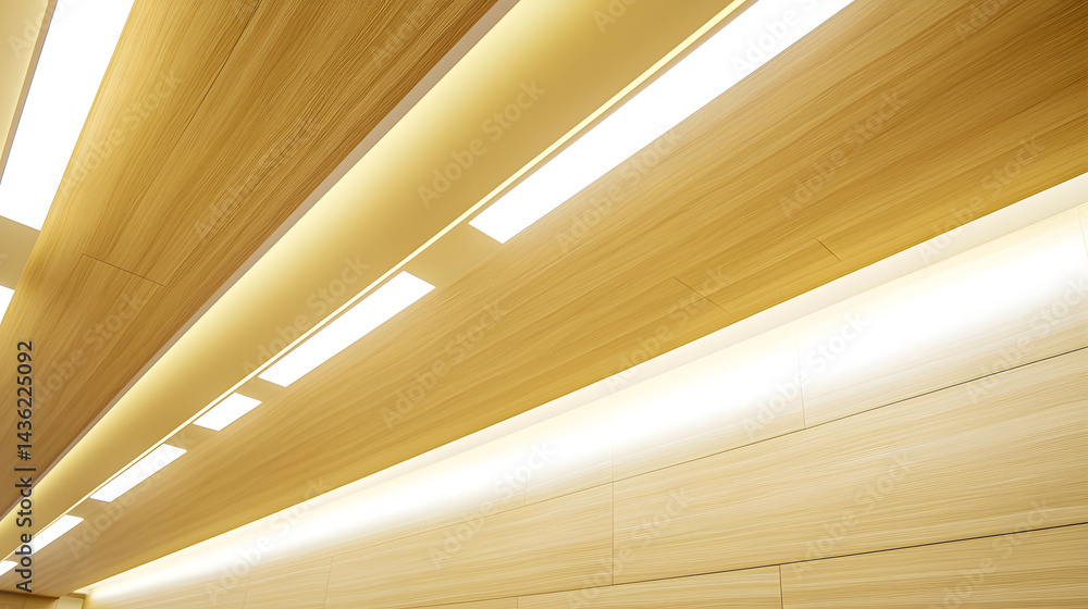 Poster elegant ceiling lights casting patterns on clean surfaces in modern architecture