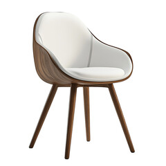 Elegant Wood and White Upholstered Chair for Modern Interior Design