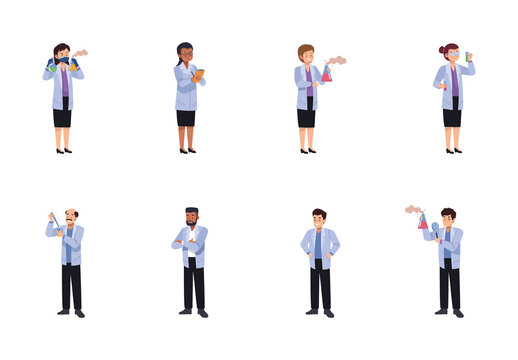 Colorful Laboratory Science Characters Illustration Design